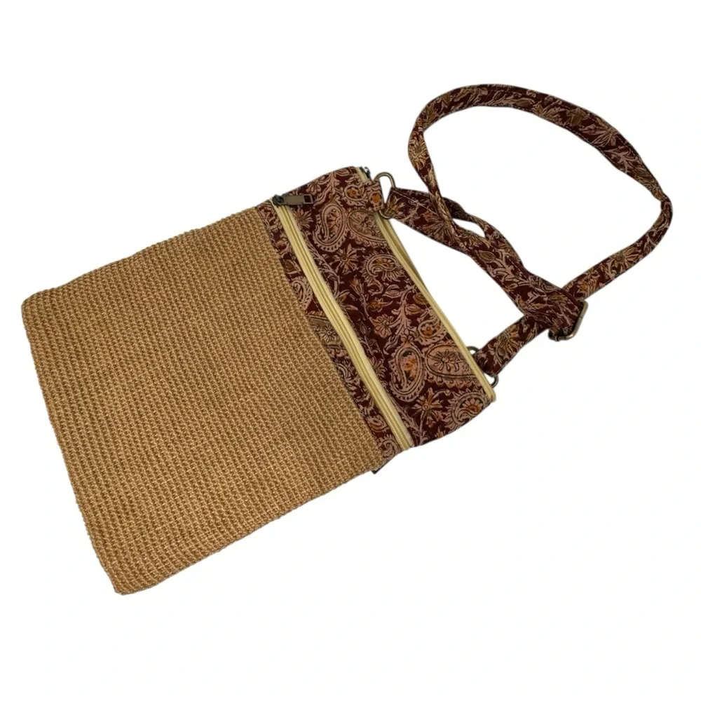 Jute Cottage Sling Handbag Dobby Jute Fabric‎ Ethnic Block Kalamkari Design
